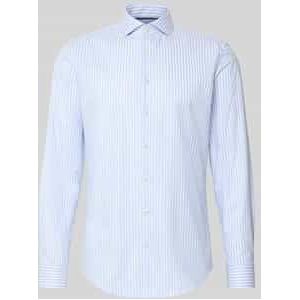 Slim fit zakelijk overhemd van katoen met haaikraag