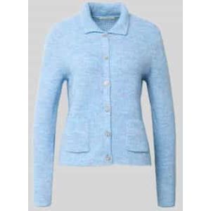 Regular fit gebreid jack met wol en opgestikte zakken