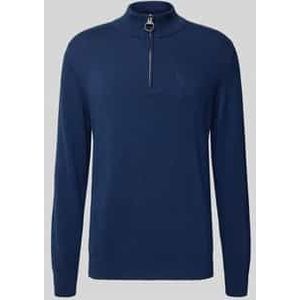 Regular fit schipperstrui van puur katoen, model 'HALF ZIP'