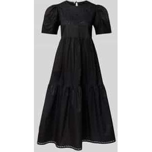 Scotch & Soda - A-lijn Jurk - Midi - Katoen - Broderie Anglaise