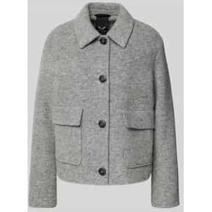 Wollen jack met platte kraag