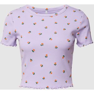 T-shirt met all-over bloemenmotief, model 'FENJA'
