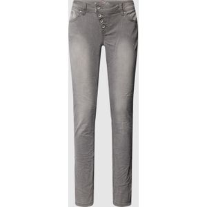 Skinny fit jeans met knoopsluiting, model 'Malibu'