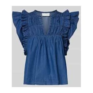 Regular fit met jeansblouse met ruches, model 'Jayla'