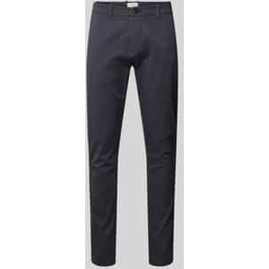 Chino Broek - Dk Blue - Stretch - Slim Fit