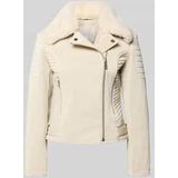 Guess - Darcey - Leren Jasje - Gevoerd - Biker Kraag in Synthetisch Bont