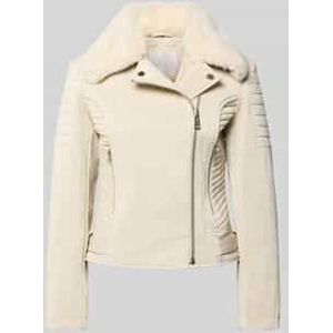 Guess - Darcey - Leren Jasje - Gevoerd - Biker Kraag in Synthetisch Bont