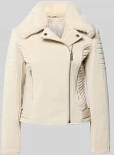 Guess - Darcey - Leren Jasje - Gevoerd - Biker Kraag in Synthetisch Bont