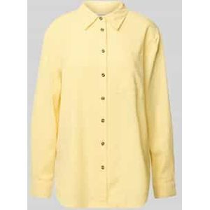 Relaxed fit linnen blouse met borstzak, model 'Lava'