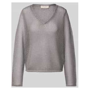 FREE/QUENT - TERNE - Pullover - Semi-transparant - V-hals - Ajourwerk