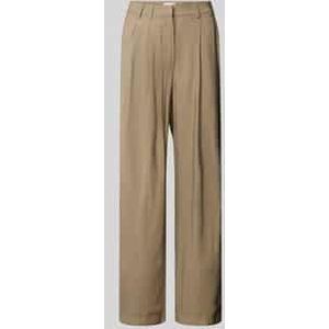 Wide leg stoffen broek met bandplooien, model 'Draco'