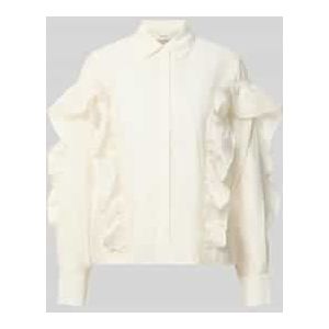 Blouse met volants en overhemdkraag, model 'MOLLY'