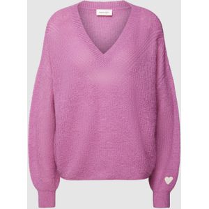 Gebreide pullover met V-hals, model 'Airy'