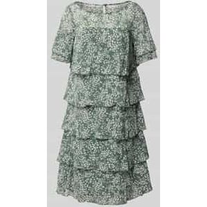 Knielange cocktailjurk in laagjeslook