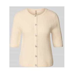 Gebreid jack met ronde hals en 1/2-mouwen, model 'AVALON'