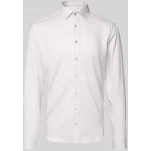 Slim fit zakelijk overhemd van katoen met kentkraag