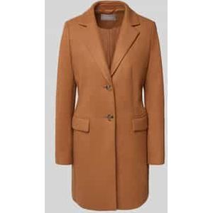 Lange jas met reverskraag en klepzakken