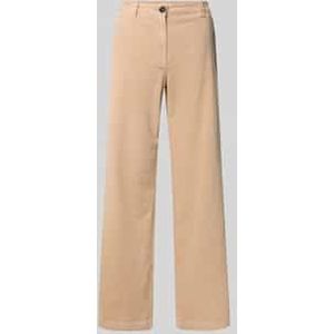 Wide leg corduroy broek met knoop- en ritssluiting, model 'MARLENE'