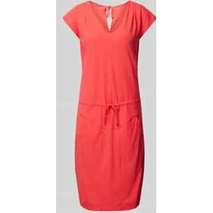 Knielange jurk met vetersluiting, model 'GIRA'