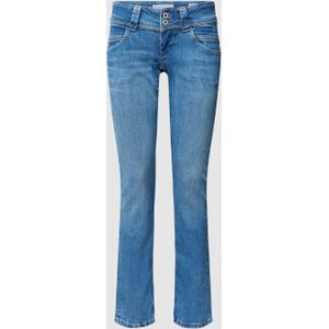 Straight fit jeans met labeldetails, model 'VENUS'