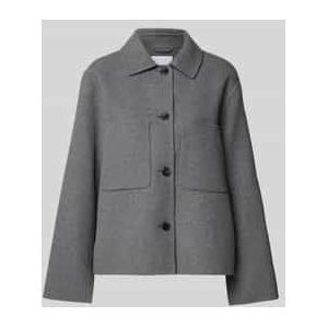 Relaxed fit jack met lamswol en viscose