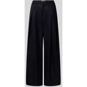 Wide fit stoffen broek met bandplooien, model 'Zola'