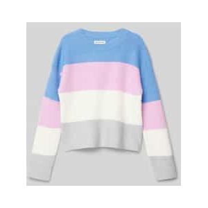 Korte gebreide pullover met colour blocking