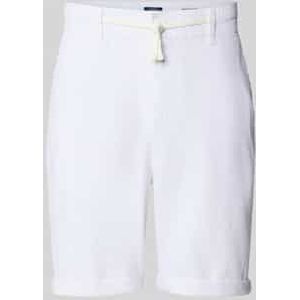 Regular fit korte linnen broek met tunnelkoord