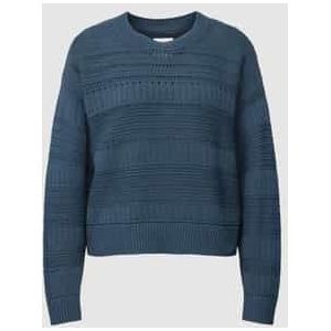 Gebreide pullover met linnen, model 'Ajour'