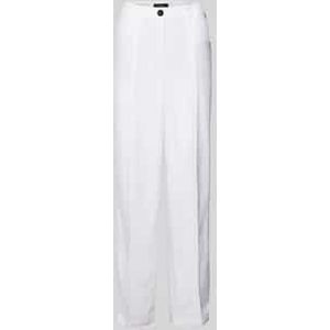 Wide fit stoffen broek van een mix van viscose en linnen