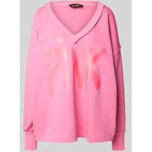 Oversized sweatshirt met V-hals