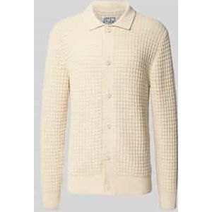 Gebreid jack met structuurmotief en polokraag