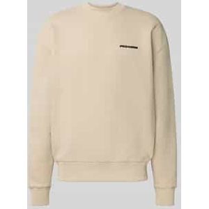 Oversized sweatshirt met logostitching en ronde hals