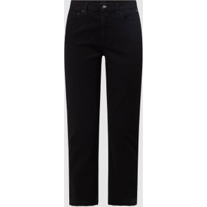 Straight fit high rise jeans met stretch, model 'Maijke'