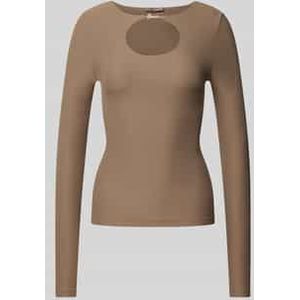 Shirt met lange mouwen en druppelvormige hals, model 'AMIRA'