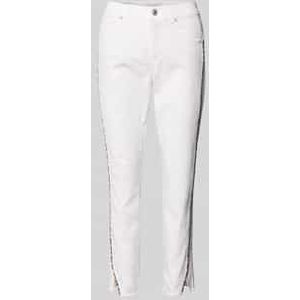Slim fit broek met contrastpaspels, model 'Ornella'