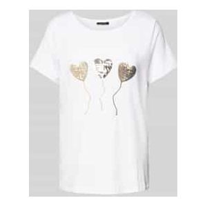 T-shirt met pailetten en ronde hals