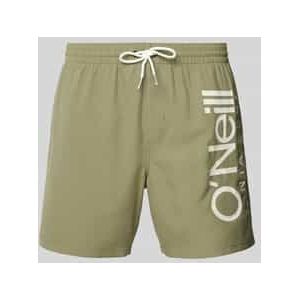 Relaxed fit zwembroek met labelprint, model 'ORIGINAL CALI'