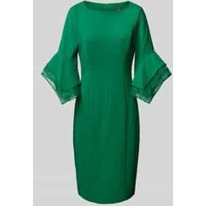 Knielange cocktailjurk met ronde hals