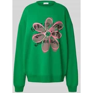 Oversized sweatshirt met ronde hals, model 'Good Vibes'