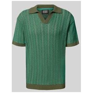 Scotch & Soda Open Structured Knitted Korte Mouw Poloshirt