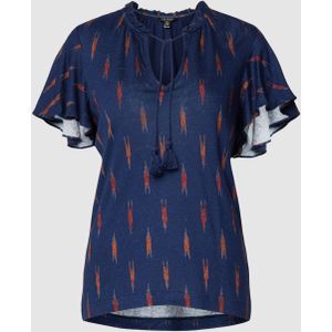 Blouse van linnenmix met all-over motief, model 'YOHANNIS'