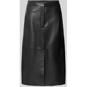 Regular fit leren rok van lamsleer