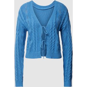 Cardigan met ajour- en kabelpatroon, model 'BLANCA'