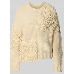 Relaxed fit gebreide pullover met franjes