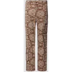 Stoffen broek met opgestikte klepzakken