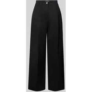 Marc O'Polo - Bandplooibroek - Effen - Katoenmix - Wide Leg