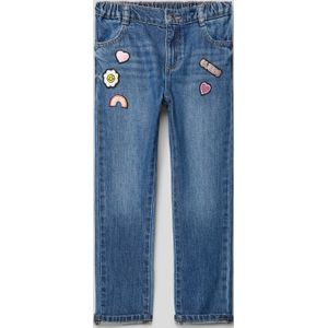Mom fit jeans met patches