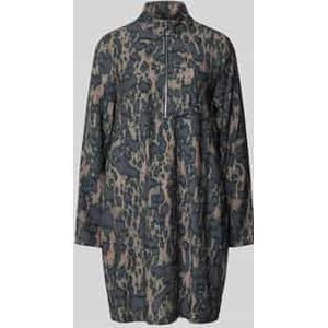 Knielange jurk van viscosemix met schipperskraag