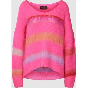 Gebreide pullover van een mix van wol en mohair met streepmotief